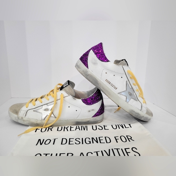 Golden Goose Shoes - Golden Goose Sneakers, Glitter, Silver Star, 39, Like New